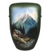 Hand Painted Biodegradable Cremation Ashes Funeral Urn / Casket - Mountain Lodge